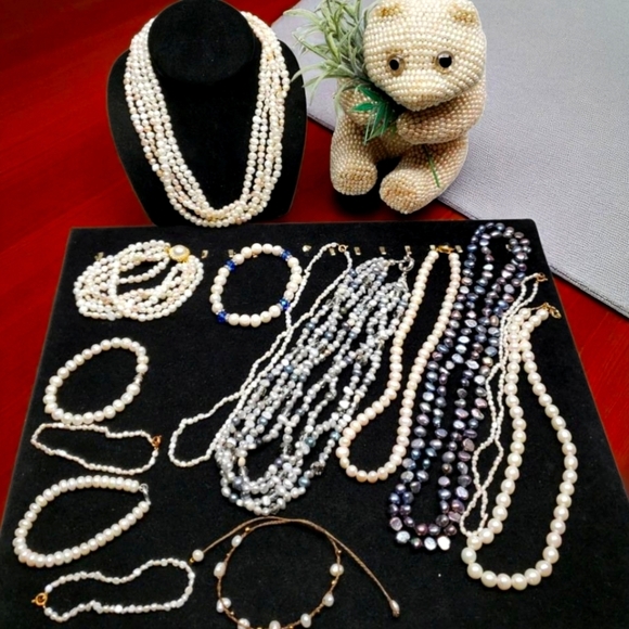 Pearl Jewelry - Rice & Baroque Pearl Jewelry Lot w/ Decor Pearl panda